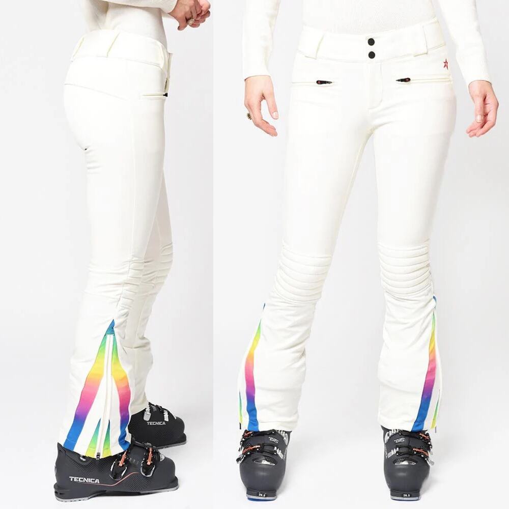 NWOT Perfect Moment Chevron Flare Aurora Gradient Rainbow High Waist Snow Pants